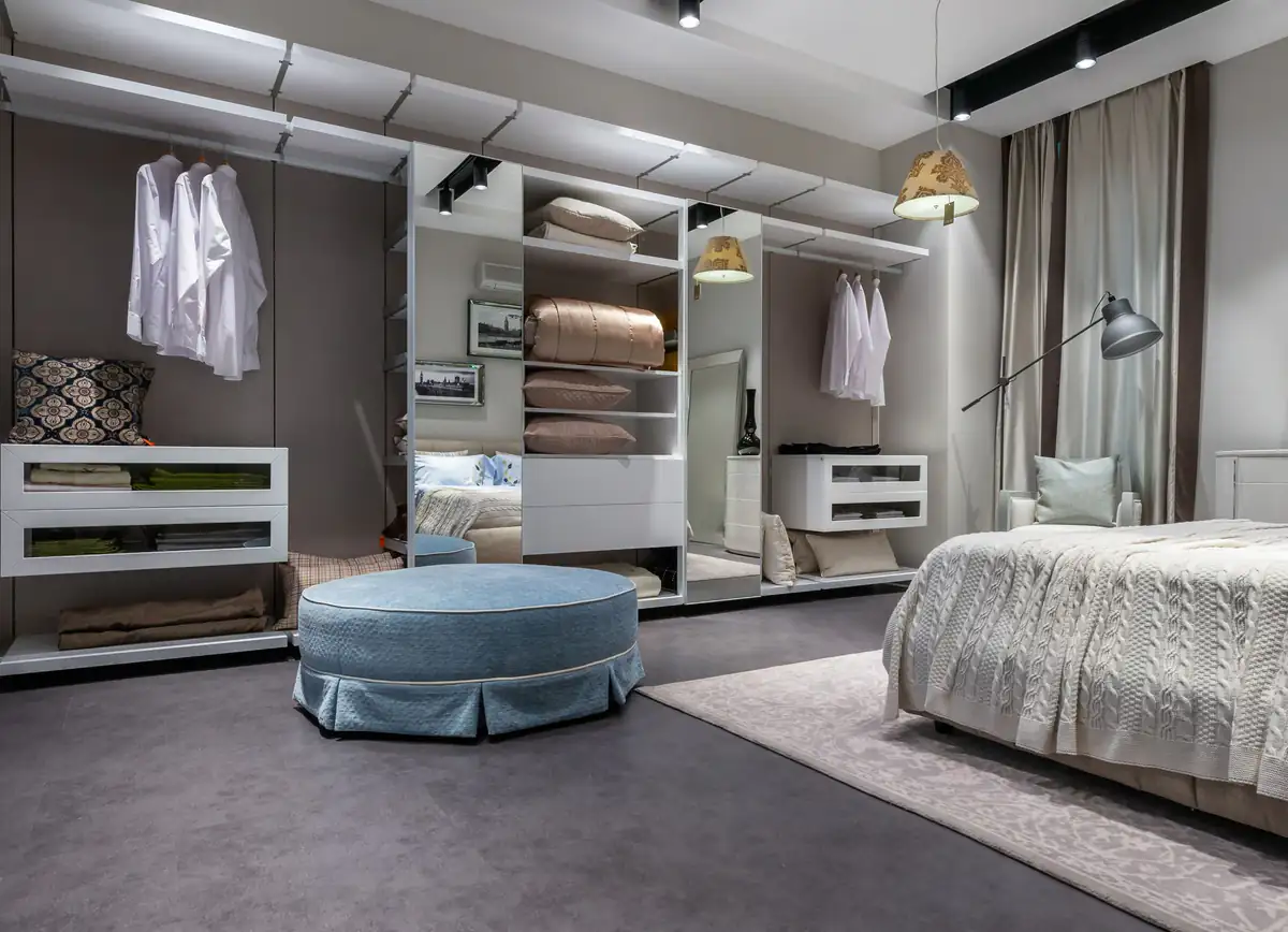 Bedroom carpet | Carpet cleaning in Gateshead Bedroom with a clean grey carpet and neatly made bed, carpet cleaning in Gateshead
